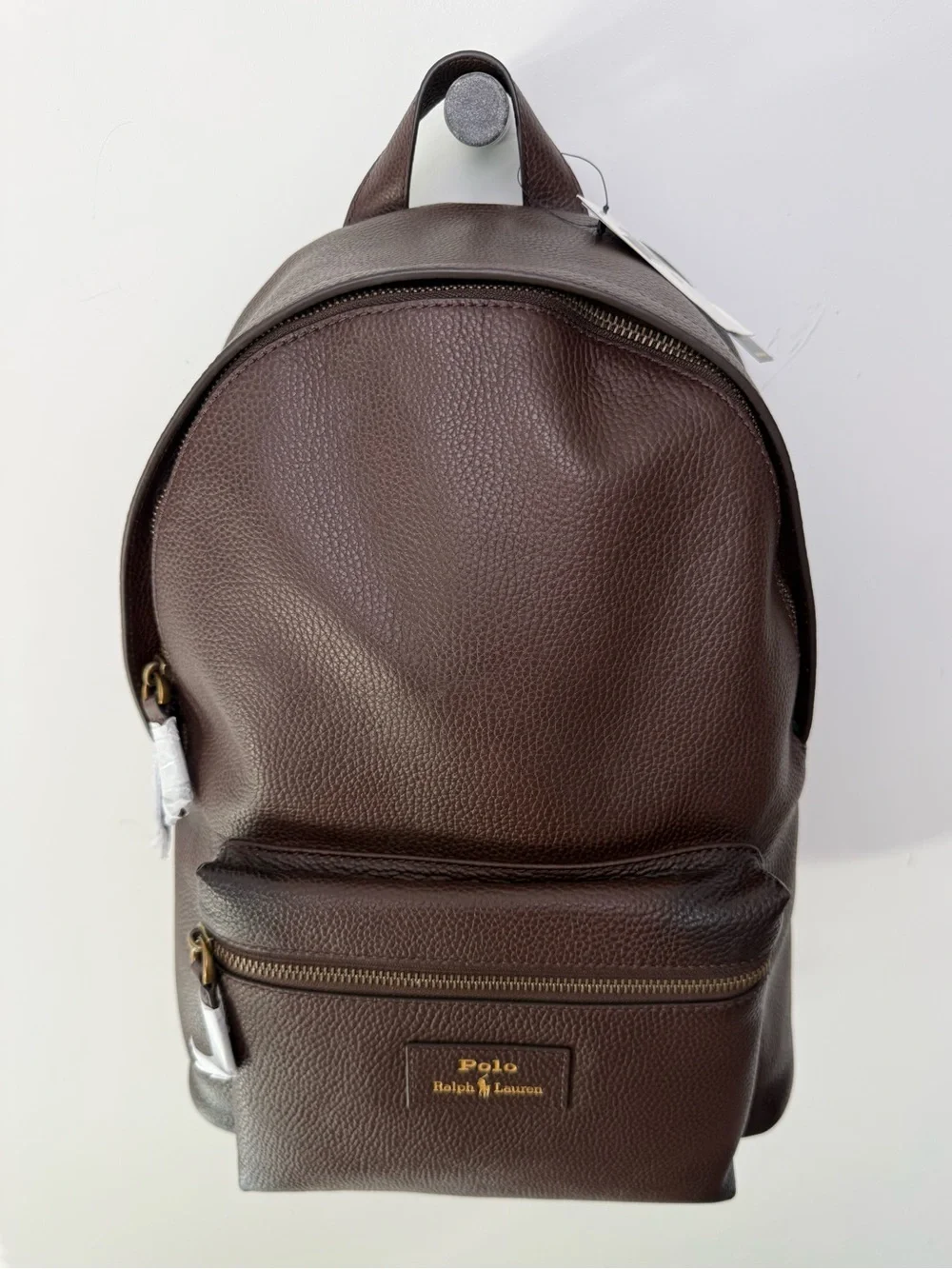 Polo Ralph Lauren Pebbled Leather Backpack. New with tags
